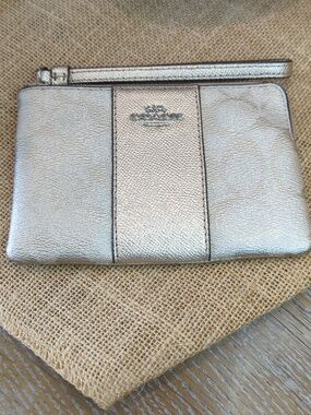 Coach Metallic Gold Signature Wristlet